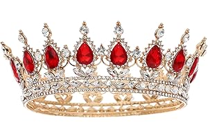 FORSEVEN Queen Crown Rhinestone Wedding Crowns and Tiaras for Women Costume Party Hair Accessories Princess Birthday Crown Crystal Bridal Crown Halloween Decorations Headband