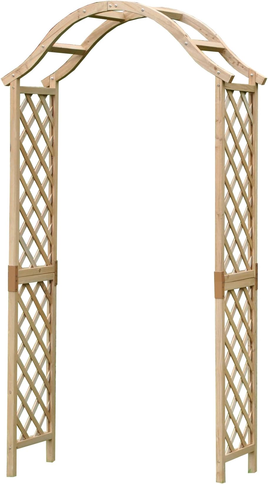 Selections Wooden Garden Arch with Curved Top Tan Arbour Focal Point