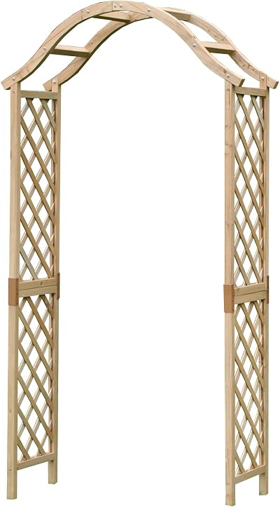Selections Wooden Garden Arch with Curved Top Tan Arbour Focal Point