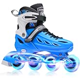 METROLLER Inline Skates for Girls and Boys, Women Adults | Hard Shell Sizes Adjustable with Light Up Wheels, Beginner Skates for Kids
