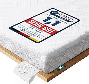 Nytral Matratzen Topper 180x200cm H3 & H4, 7,5cm Höhe Schlafsofa Bett Gelschaum, Öko-TEX Zertifiziert, Atmungsaktiv & Waschbar, Matratzentopper für Boxspringbett, Wohnwagen & Schlafsofa