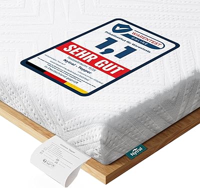 Nytral Matratzen Topper 180x200cm H3 & H4, 7,5cm Höhe Schlafsofa Bett Gelschaum, Öko-TEX Zertifiziert, Atmungsaktiv & Waschbar, Matratzentopper für Boxspringbett, Wohnwagen & Schlafsofa