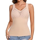 LIRASDIS Thermal Tank Tops for Women, Underwear Sleeveless Camisole Thermal Tops Warm Base Layer, Nude, X-Large