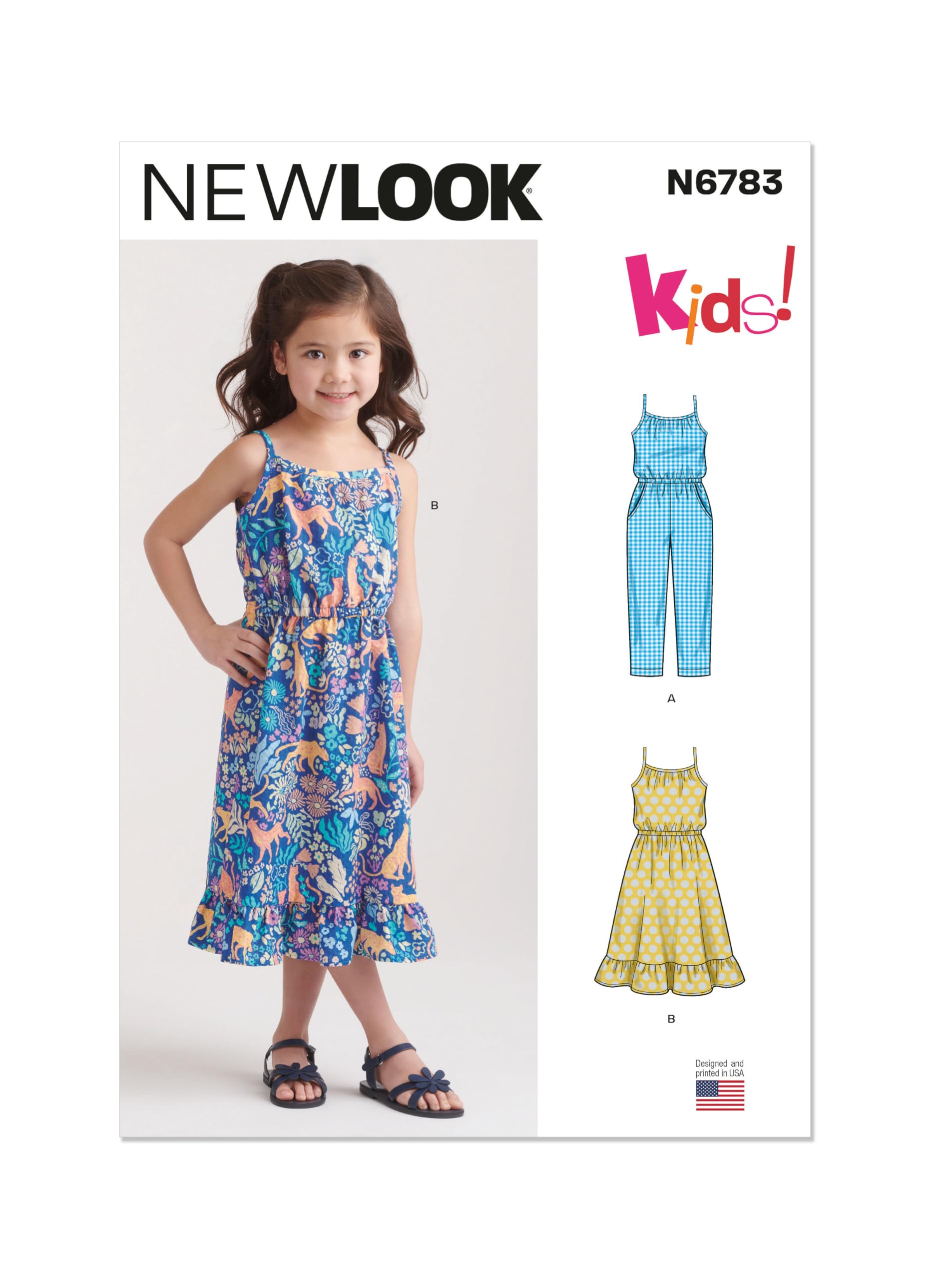 NEW LOOK Paper Pattern UN6783A Children's Jumpsuit and Sundress A (3-4-5-6-7-8)