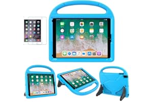 SUPLIK Kids Case for iPad 5th/6th Generation (9.7-inch, 2017/2018), iPad Air 2 Case with Screen Protector, iPad Pro 9.7 Durable Shockproof Protective Cover with Handle Stand for Kids, Blue