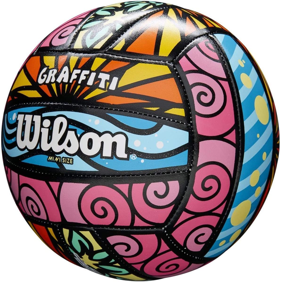 Wilson Graffiti Volleyball- Pink/Blue/Yellow : Sports & Outdoors