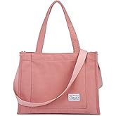 Valleycomfy Corduroy Tote Bag for Women Travel Crossbody Bag Purse Women Shoulder Bags Work Handbags Everyday Hobo Bag