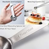 MECHEER Measuring Spoons Set 6 Stainless Steel Engraved Teaspoons Tablepoons view 5