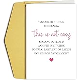 Oamiolek Support Card for Men Women, Thinking of You Card for Mom Dad Boyfriend Girlfriend, Encouragement Card for Him Her, You Are So Strong But I Know This is Not Easy