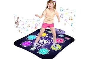 HYNXM Dance Mat for Kids, Electronic Dance Mat for Girls Ages 3-12, Kids Dance Mat with Light Up 6 Button, Wireless Bluetooth, 5 Game Modes, Music Dance Pad Toy Christmas Birthday Gifts for Girls and Boys