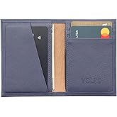 VOLPE Slim Wallet Genuine Leather for Men and Women (Blue)