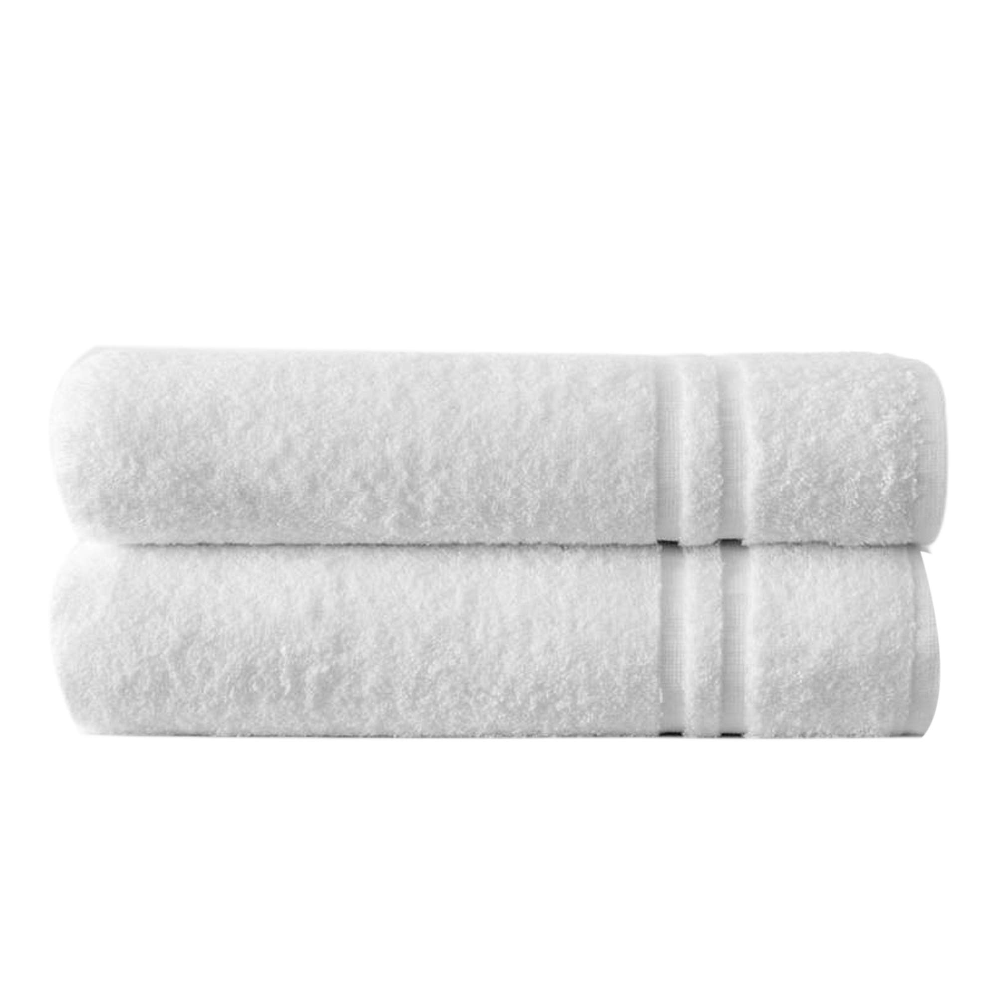Towelogy® BR01 100% Egyptian Cotton Bath Towels Bale Set 550 GSM Hotel Quality Collection Machine Washable Bright White Barton (2 Bath Towels 70x135cm)