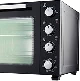 Cooks Professional Mini Portable Oven with Two Ceramic Hobs 48L Black Silver view 7