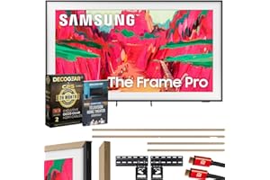 Samsung 75" The Frame Pro LS03FW 4K Neo QLED TV (2025) Bundle with Modern Teak Bezel, CPS 26 Month Protection, Slim Flat Mount, 2X HDMI Cables & Deco Gear Complete Home Theater Beginner's Guidebook