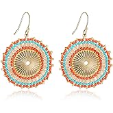 Colorful Bead Earrings For Women Summer Beach Handmade Bead Earrings Bohemia Hoop Dangle Earring For women
