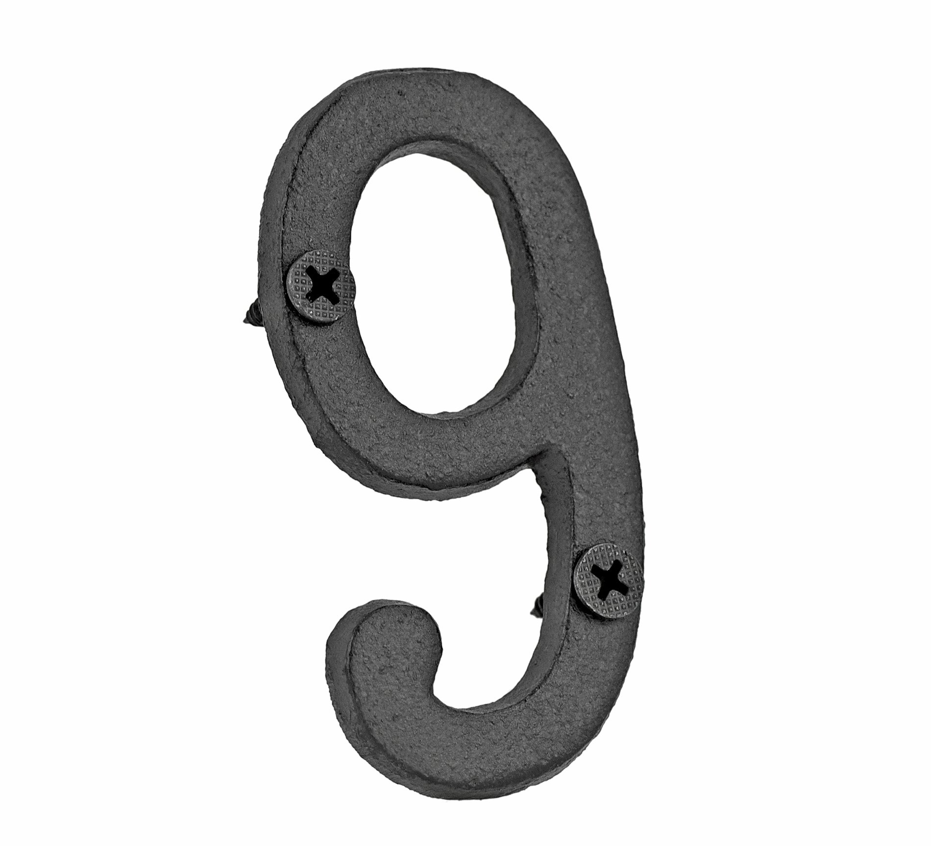 FiveSeasonStuff Vintage Decorative Cast Iron Numbers with Mounting Screws (9)