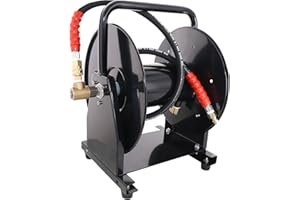 Erie Tools 5000 PSI 3/8" x 200' Portable Hose Reel for High Pressure Power Washer and Sewer Jetter