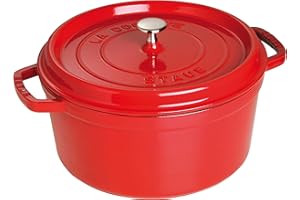 Staub Cast Iron 7-qt Round Cocotte - Cherry, Made in France