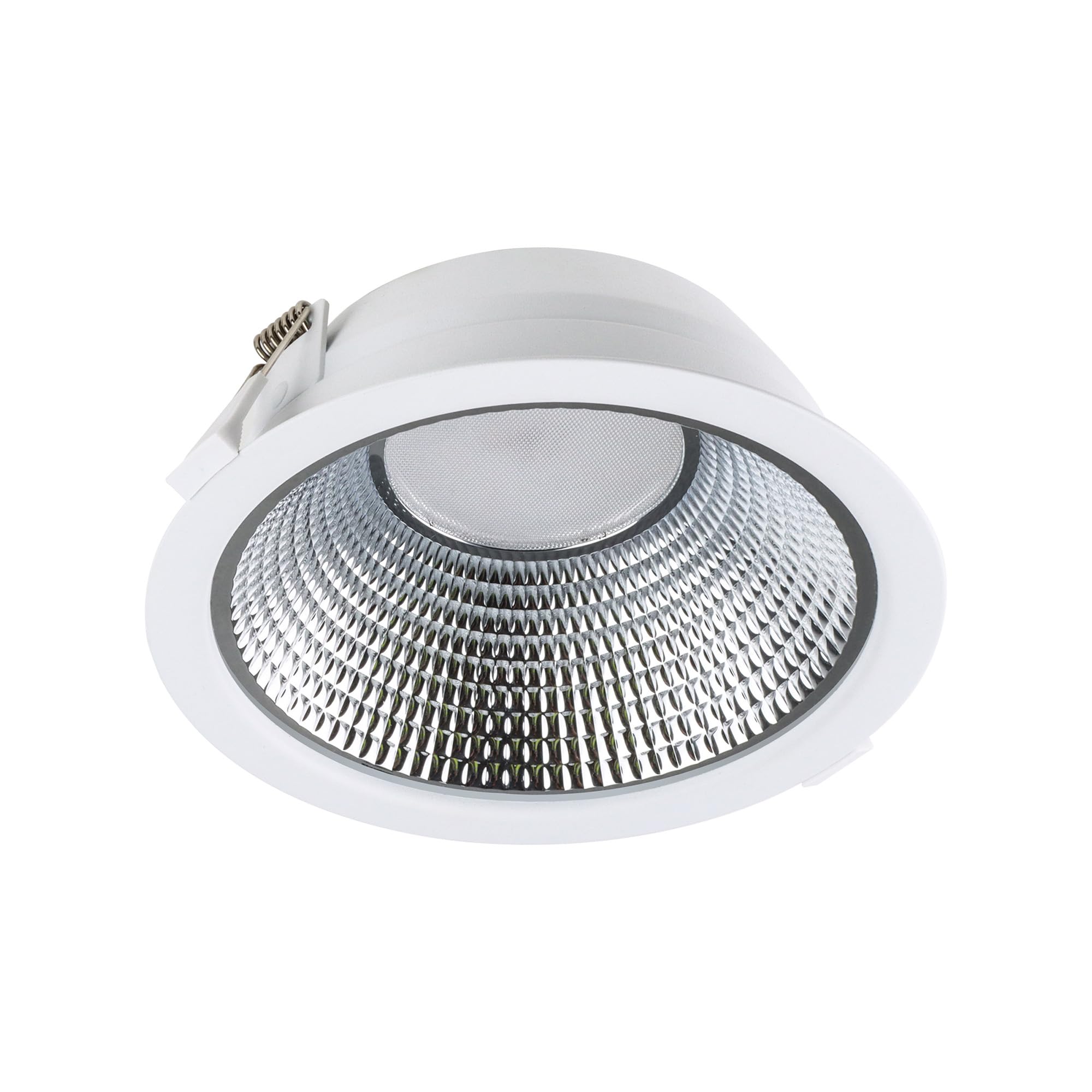 Bright Source All in One LED Commercial Downlight, White, 6W/8W Switchable Wattage, 3 Light Colour Temperatures 3000K 4000K 6000K Warm Cool Daylight, IP44 Spotlight, 105mm Cut Out