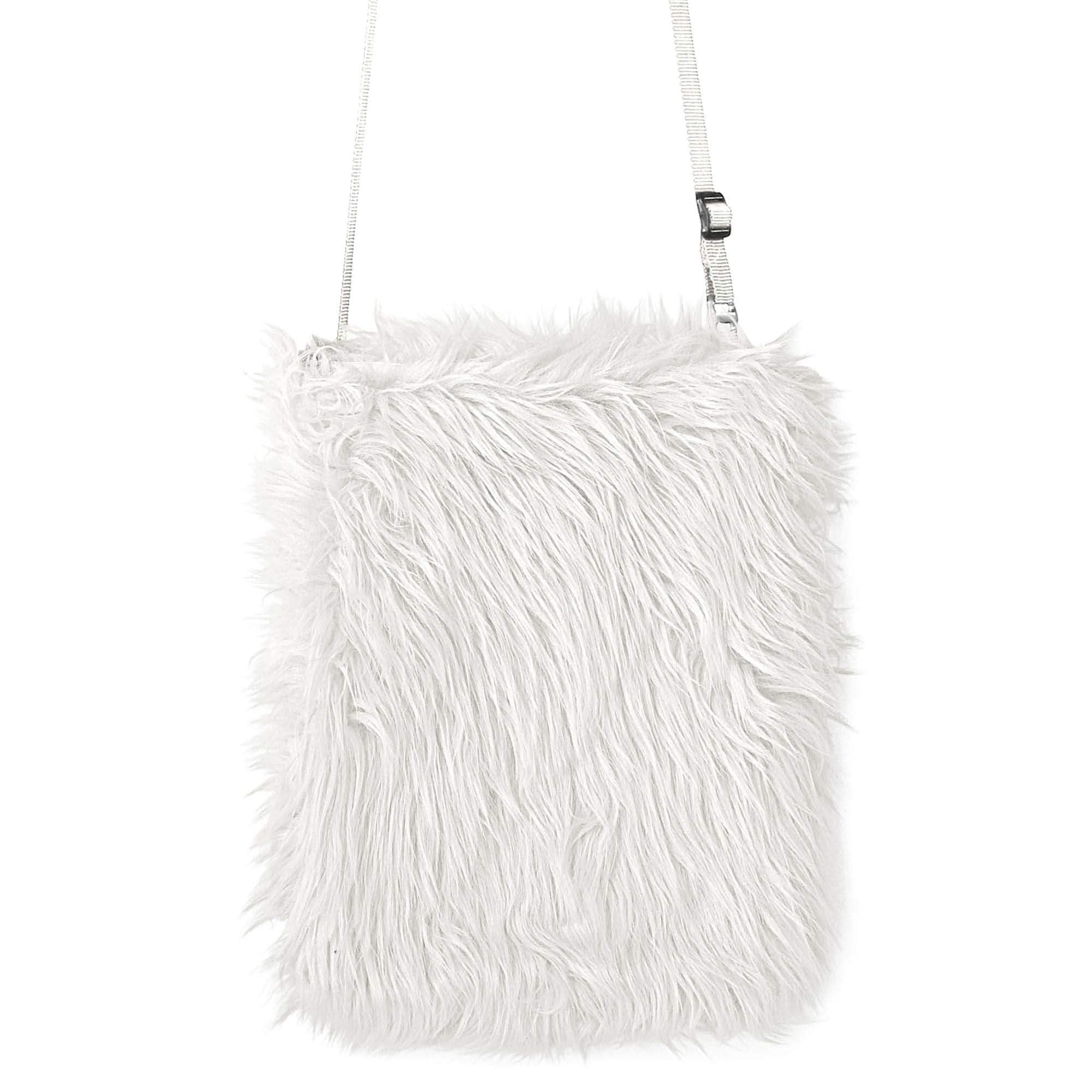 Widmann 09822 Women's Plush Handbag, White, One Size