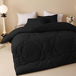 Luxlovery Black Sunflower Comforter Set King All