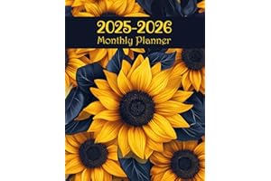 2025-2026 Monthly Planner: Sunflower Two 2 Year Agenda Organizer Diary - Large 24 Months Calendar From January To December Schedule