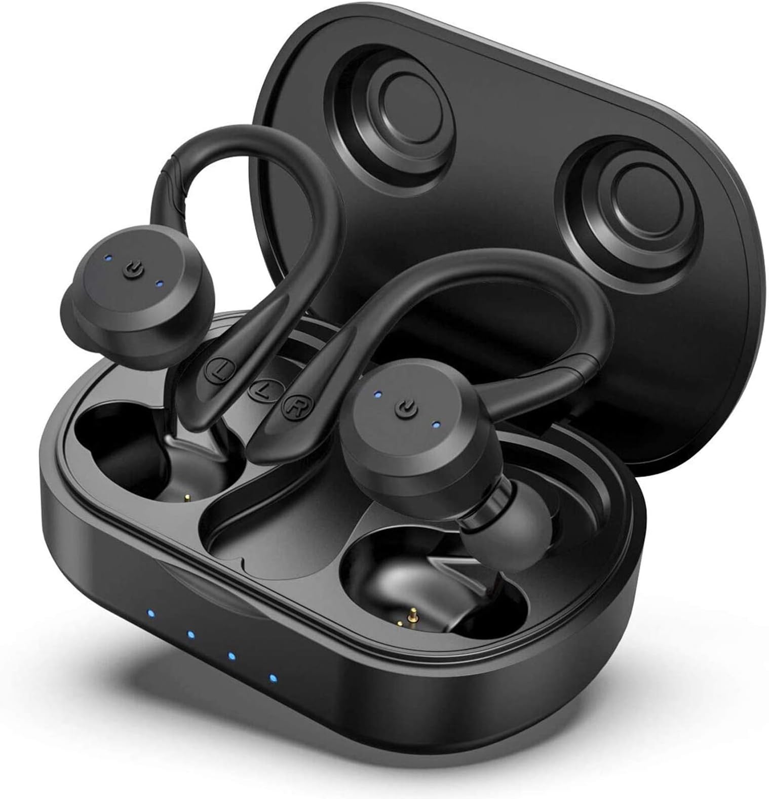 HolyHigh Wireless Earbuds Bluetooth 5.0 IPX7 Waterproof, True Wireless Headphones 26H Long Playtime with Charging Case, Build-in Mic in Ear Sports Earbuds for Android