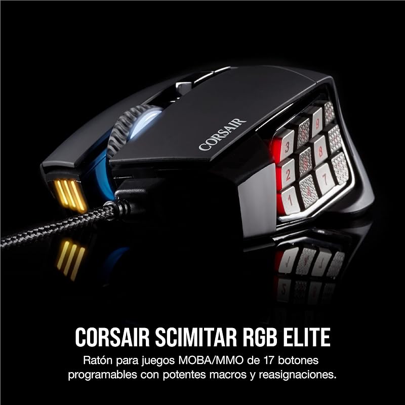 Scimitar Elite RGB Óptico MOBA/MMO Ratón para Juegos - Negro