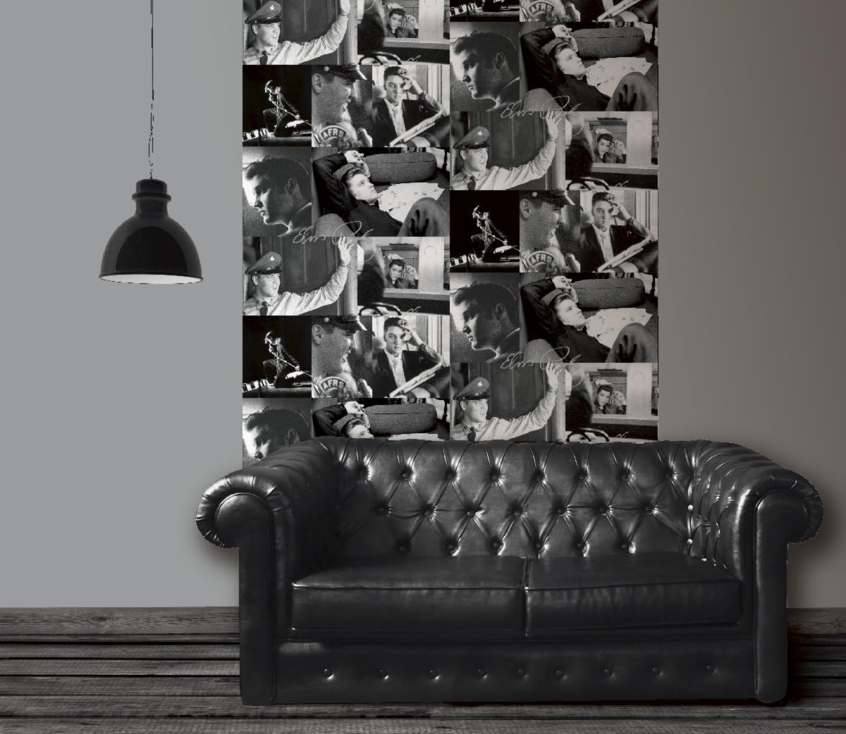 Elvis Collage Black And White Elvis Wallpaper By Muriva 102542 Amazon Co Uk Diy Tools