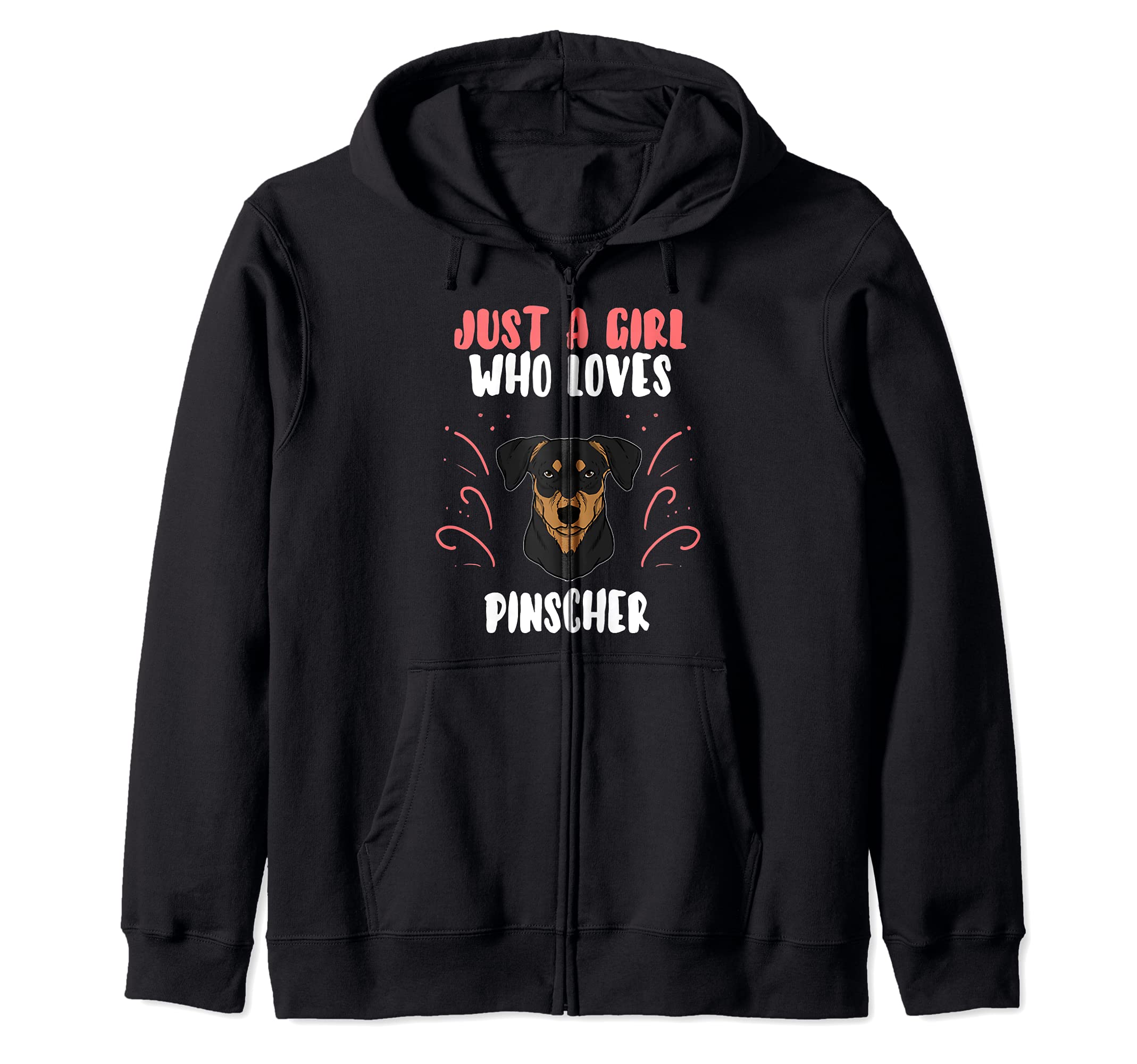 Just A Girl Who Loves Pinscher Dog Puppy Costume Zip Hoodie