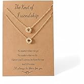 ALRNBY BFF Necklace for 2 Best Friend Gifts Friendship Necklace Gold Necklaces for Women Birthday Gift