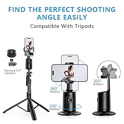Auto Face Tracking Tripod, No App, 360° Rotation