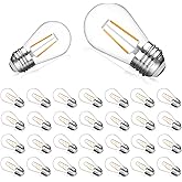 winsaLED Replacement Bulbs for String Lights, 2W S14 Shatterproof Outdoor LED Light Bulbs, 2700K Soft White, E26 Base, AC120V, Not Dimmable, 30 Pack