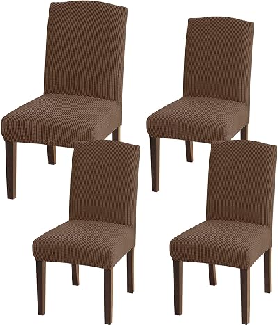 Granbest High Stretch Dining Chair Slipcovers Set of 4 Brown
