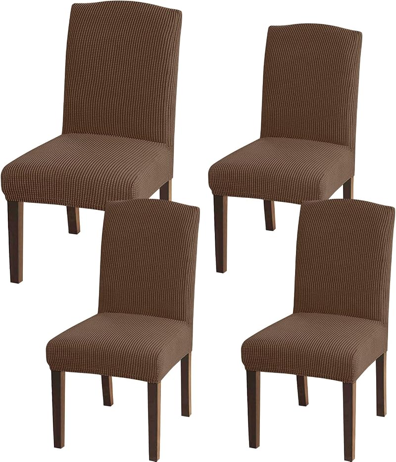 Granbest High Stretch Dining Chair Slipcovers Set of 4 Brown