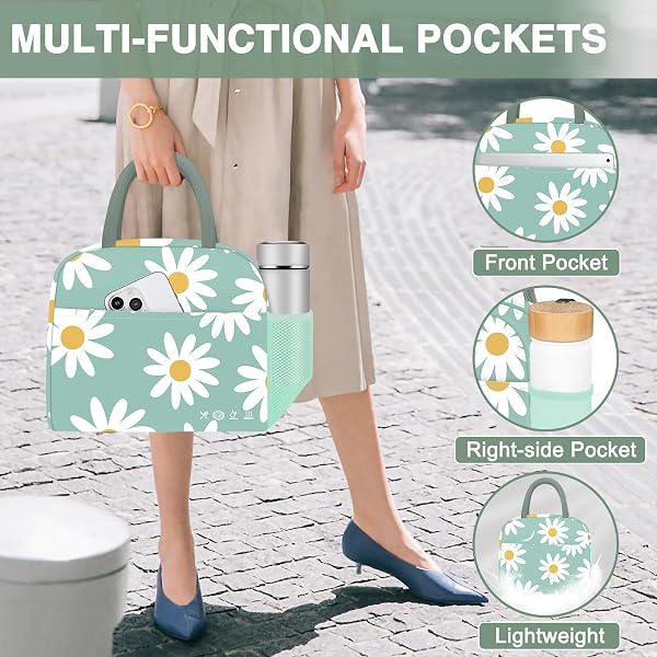 Pritent Insulated Lunch Bag - Leakproof Soft Cooler Tote With Removable Strap For Work Or School - View #10