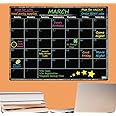 Everase Re-Stic Dry Erase Self-Adhesive Peel & Stick Blackboard Monthly Planner & Calendar (12 x 16 in.) Free Marker & Cloth 