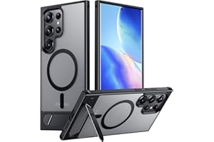Temdan Magnetic for Samsung Galaxy S23 Ultra Case, [Compatible with Magsafe][Innovate Stand][Military Grade Drop Protection][Non Slip][Translucent Matte] Shockproof Phone Case for S23 Ultra 6.8" Black