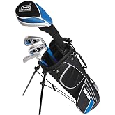 PGA Tour Youth Golf Club Set for Ages 8-12 &amp; 12+ (4&rsquo;8&rdquo;&ndash;5&rsquo;10&rdquo;), Right and Left-Handed Kids Golf Sets &ndash; Beginner Junior Golf Clubs with Lightweight Stand Bag, Mallet Putter, Hybrid, Driver
