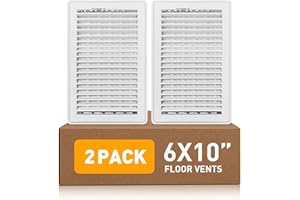 VE NI SCC Floor Register 6 x 10, Vent Covers for Home Floor Allow Walk on Use, Rust Proof Finish Floor Vents, Premium Metal Heater Vent Covers for House and Office, Air Register Vent 2 Pack, White