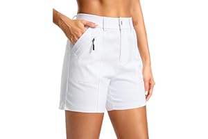 SANTINY Women's 5" Hiking Golf Shorts Quick Dry Stretch Casual Work Shorts with Pockets for Women Walking Travel Summer