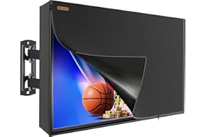 IC ICLOVER Outdoor TV Cover 60-65 inch, 600D Heavy Duty Waterproof TV Protector with 3 Sides Full Zipper, Fits up to 58.5"W×35"H, Weatherproof Outside Television Covers Enclosure for Flat Screen TVs