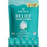 BodyRestore Shower Steamers Aromatherapy, Self Care Gifts, Relief 15 Pack | Stocking Stuffers &amp; Birthday Gifts for Women &amp; Men, Spa Stress Relief &amp; Relaxation, Eucalyptus Essential Oil Tablets