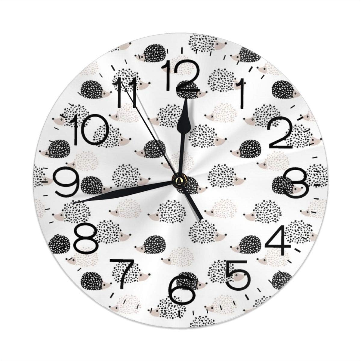 Amazon 掛け時計 スカンジナビアの甘いハリネズミイラスト 置き時計 ウォールクロック 連続秒針 サイレント 簡単 デジタル コンパクト インテリア おしゃれ 北欧 電池式 部屋装飾 子供部屋 置き時計 掛け時計 オンライン通販