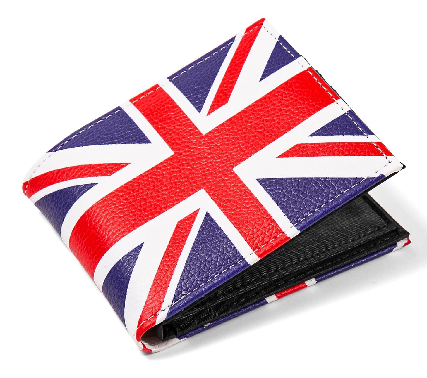 Komonee Great Britain Wallet Bifold Mens Womens Unisex Purse Union Jack Flag Credit Card Coin Holder ID Window United Kingdom