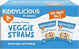 Kiddylicious Cheesy Veggie Straws Box 10 Packs Baby Snacks 9+ Months