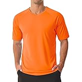 MAGCOMSEN Men's UPF 50+ Sun Protection Shirts V Neck Short Sleeve T-Shirt Quick Dry Swim UV Shirt Summer Workout Rash Guard