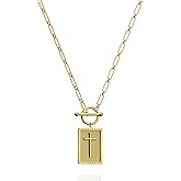 Cross Necklace for Women,14K Gold Plated Cross Pendant Necklace, Dainty Gold Cross Necklaces for Women, Trendy Small Cross Charm Necklace