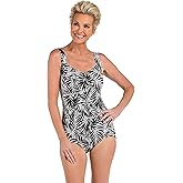 Maxine of Hollywood Womens Shirred Girl Leg One Piece Swimsuit
