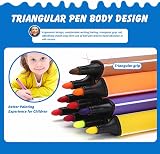 KXF 24 Assorted Washable Felt Tip Pens Triangular Grip Case Box Non-T toxic view 4